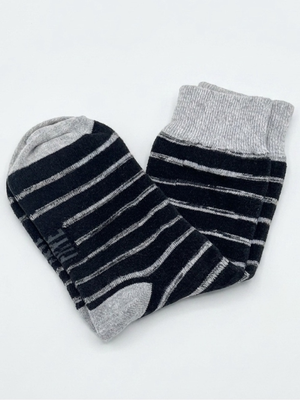 Frye Heritage Crew Socks Striped Black Gray Unisex OSFM